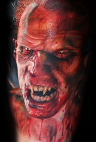 恐怖可怕的吸血鬼僵尸血腥纹身图案