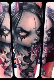 小臂恶魔般的女孩纹身图案