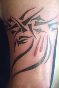 部落花纹图腾黑色纹身图案