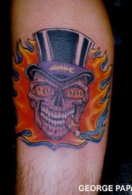 手臂彩色头纹身图案