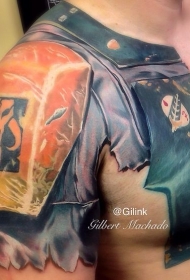 半甲华丽的幻想盔甲彩绘纹身图案