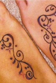 脚部象征闺蜜友谊图腾纹身图案