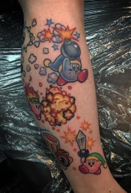 彩绘可爱有趣的卡通生物纹身图案