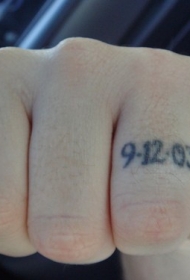 手指数字日期纹身图案