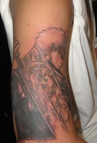 手臂漫画中的人物纹身图案