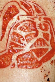 血腥的割肉骷髅战士肖像纹身图案