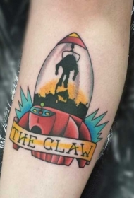 手臂old school好看的玩具火箭纹身图案