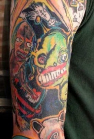 花臂疯狂多彩的全套纹身图案