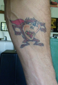 手臂彩色卡通仓鼠超人纹身图案
