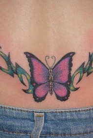 彩色部落蝴蝶纹身图案