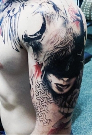 典型PS图象处理软件风格的女人与狮子纹身