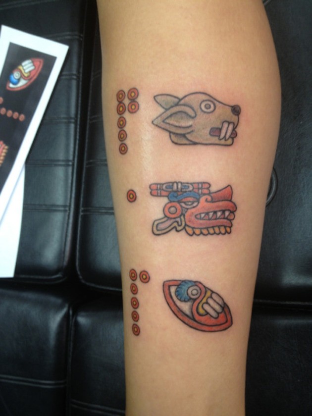 小臂卡通部落壁画纹身图案