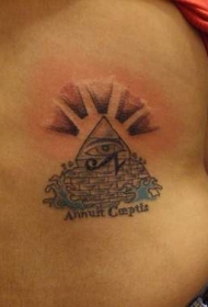 埃及金字塔与眼睛字母纹身图案