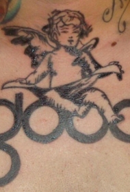 爱阅读的小天使纹身图案