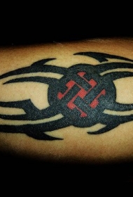 设计圆形图腾手臂纹身图案