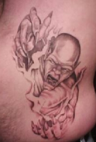 恶魔黑色腰部纹身图案