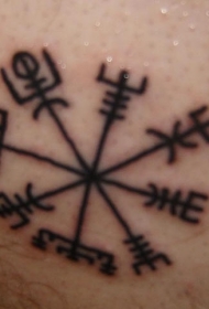 雪花部落标志黑色纹身图案