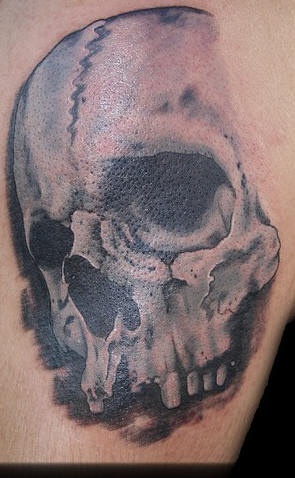 写实骷髅黑色纹身图案