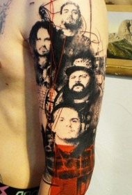 大臂彩绘著名人物肖像纹身图案