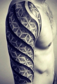 手臂波利尼西亚风格黑白饰品纹身图案