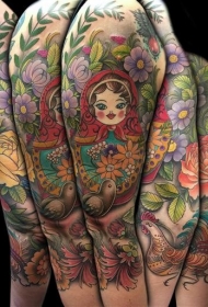 手臂黑色图腾纹身图片