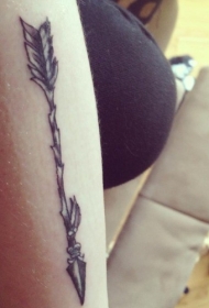 木制部落印度箭与羽毛纹身图案