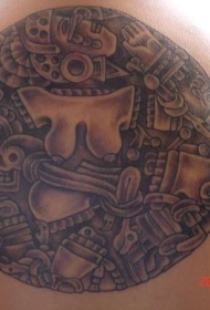 阿兹特克花纹图腾圆纹身图案