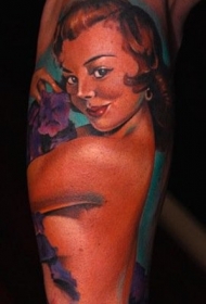 old school欧美复古辣妹纹身图案