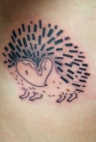 可爱的小刺猬纹身图案