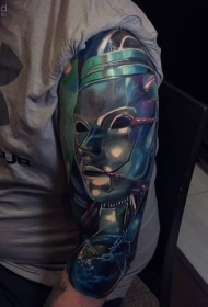 New School彩色铁雕像纹身图案