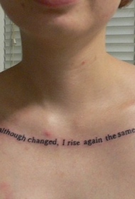 女孩子胸部英文座右铭与星星和月亮纹身图案