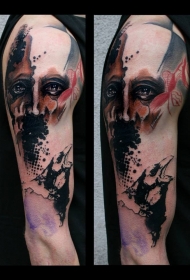 PS图象处理软件风格的彩色肖像纹身