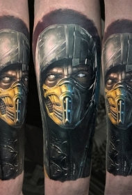 手臂新风格的彩色致命战斗战士纹身图案