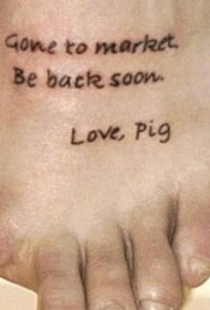 有趣的失踪的手指英文纹身图片