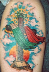 意大利国旗十字纹纹身图案