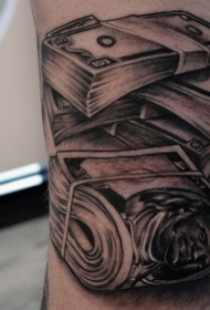 old school黑色的美元纹身图案