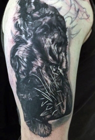 大臂黑白老虎纹身图案