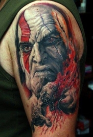 华丽部落风邪恶大猩猩和人像纹身图案