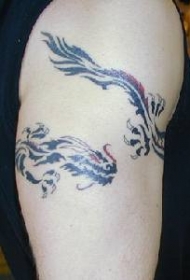 中国风部落龙纹身图案