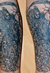 死神收割骷髅纹身图案