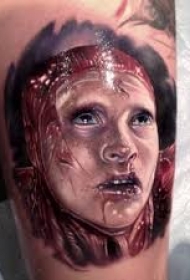 彩色的可怕变异怪物纹身图案