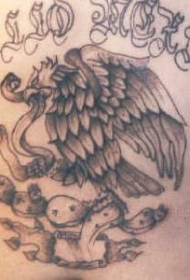 仙人掌鹰猎蛇纹身图案