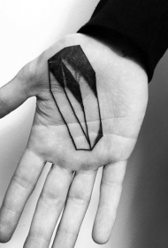 手心黑色简单设计棺材纹身图案