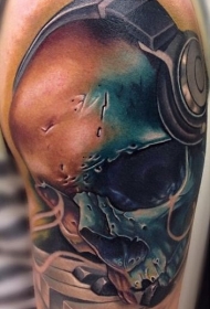 全新风格的彩色人体骷髅纹身图案