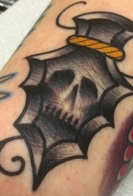 ,old school黑色古代武器与骷髅纹身图案