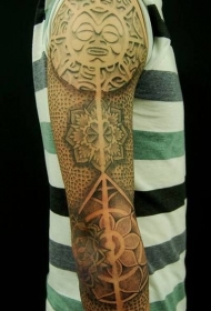 花臂部落装饰纹身图案