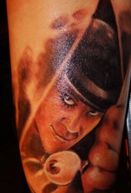 手臂棕色亚历克斯肖像纹身图案