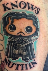 可爱的卡通英雄和字母纹身图案