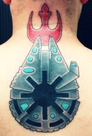 背部独特的设计彩色千年隼形状帝国徽章纹身图案