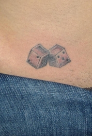黑色游戏骰子纹身图案